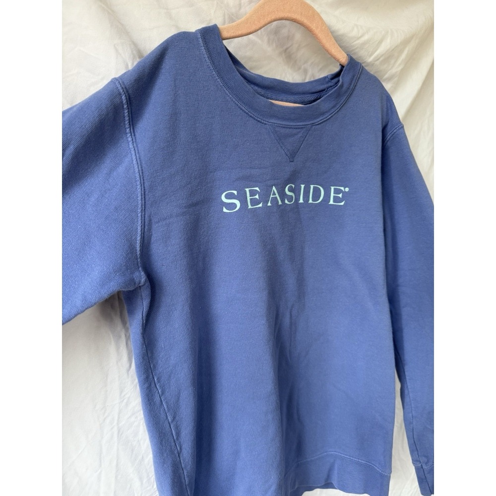 The Seaside Youth Medium Blue Sweatshirt Comfort Wash Pullover | Retail $80 - Picture 2 of 4